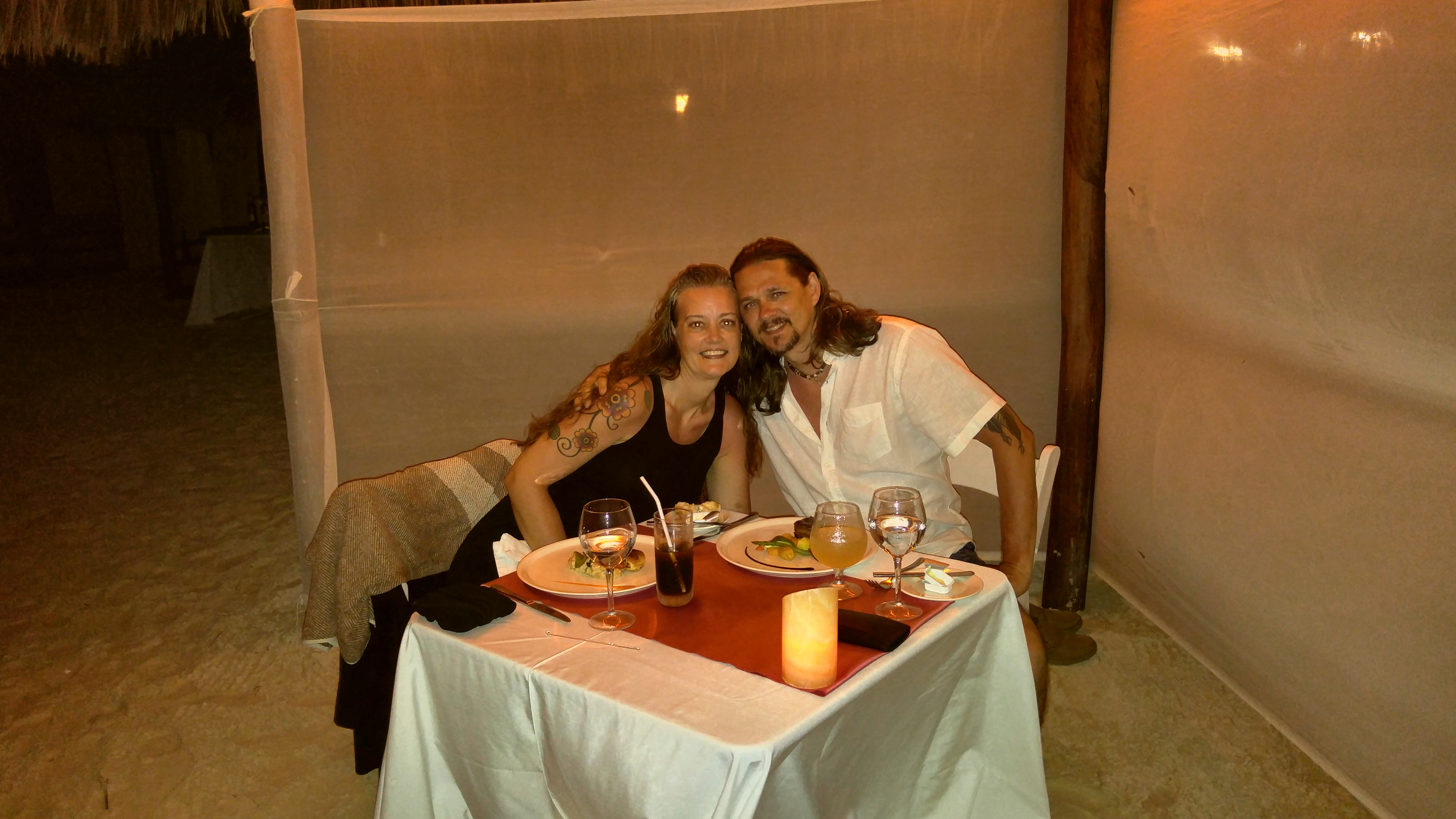 Wayne Stroud and Michelle at dinner